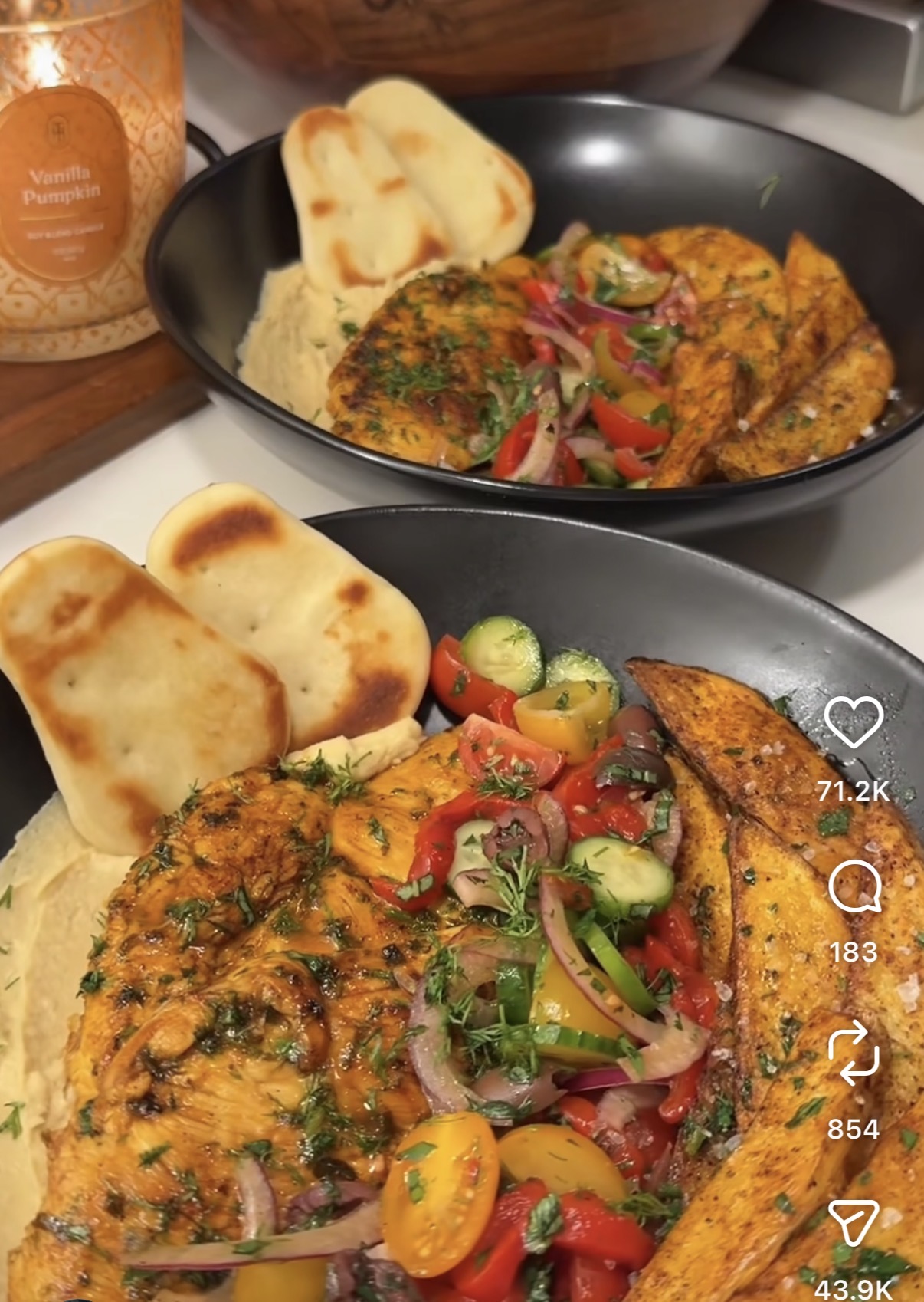 Lemon Herb Hummus Chicken Bowls
